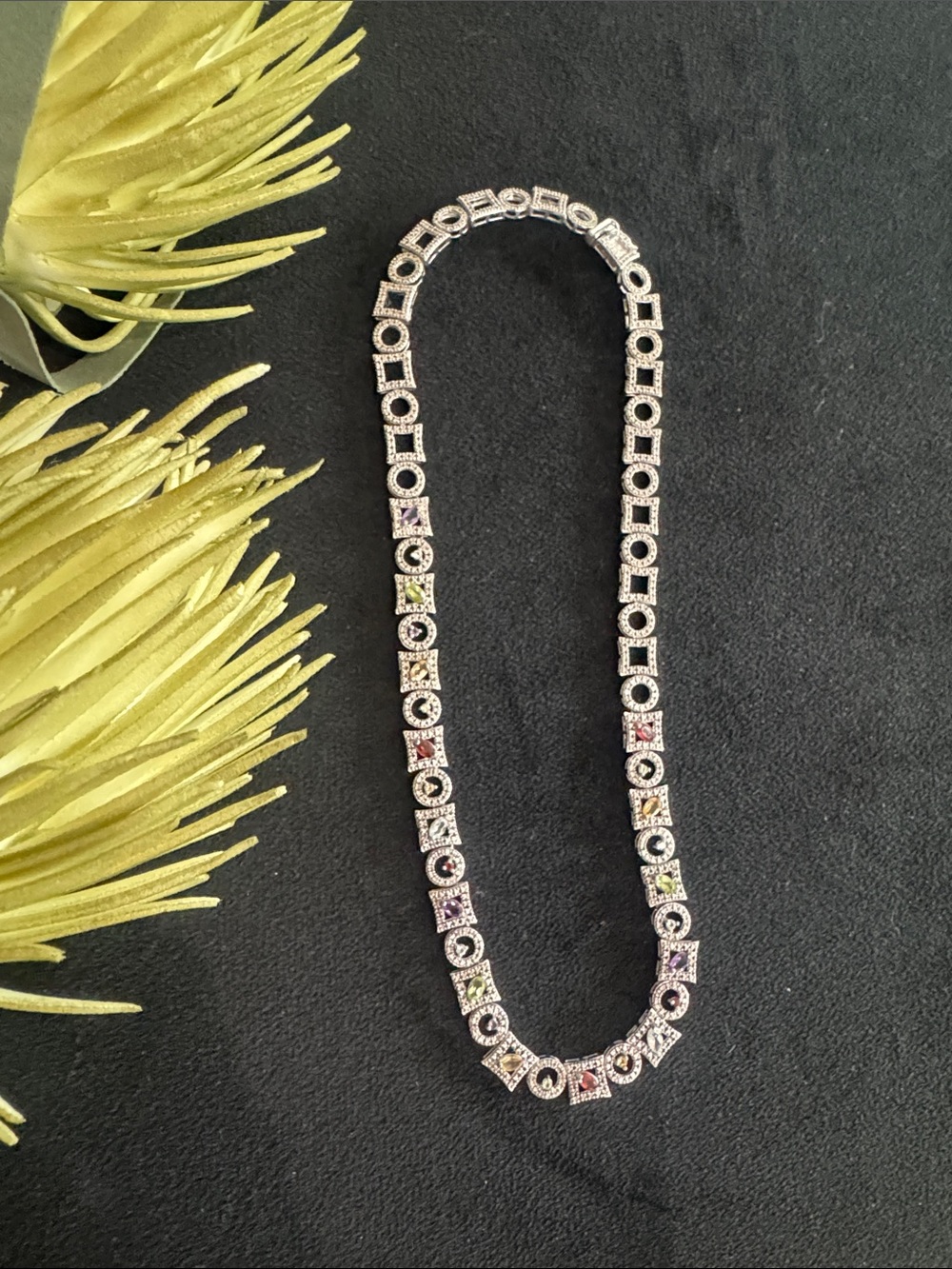 Necklace with Multicolor Gem Accents - Elegant Women’s Jewelry/Prom/Grad/Wed